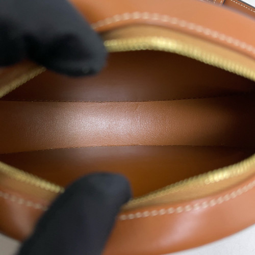 Celine Triomphe Oval Crossbody Bag Calfskin Tan