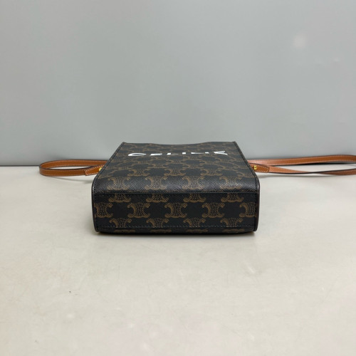 Celine Nano Vertical Cabas Triomphe Calfskin Brown Dark Brown