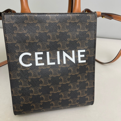 Celine Nano Vertical Cabas Triomphe Calfskin Brown Dark Brown