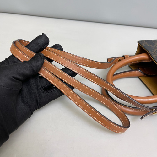 Celine Nano Vertical Cabas Triomphe Calfskin Brown Dark Brown