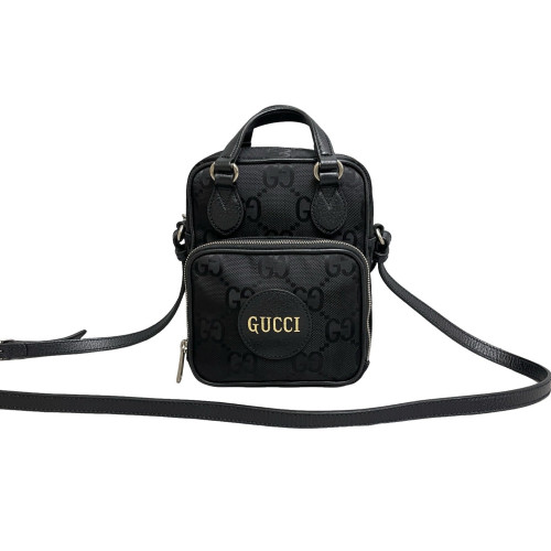 Gucci Top Handle Front Pocket Camera Case Monogram Jumbo GG Black