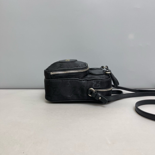 Gucci Top Handle Front Pocket Camera Case Monogram Jumbo GG Black