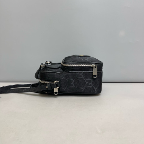 Gucci Top Handle Front Pocket Camera Case Monogram Jumbo GG Black