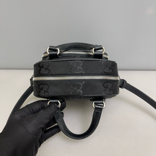 Gucci Top Handle Front Pocket Camera Case Monogram Jumbo GG Black