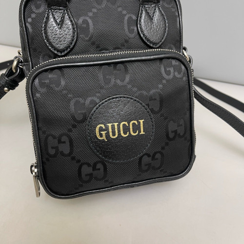Gucci Top Handle Front Pocket Camera Case Monogram Jumbo GG Black