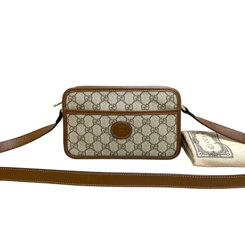 Gucci Camera Case GG Supreme Monogram Tan