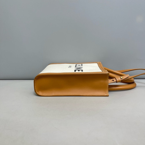 Celine Nano Vertical Cabas Canvas White Tan