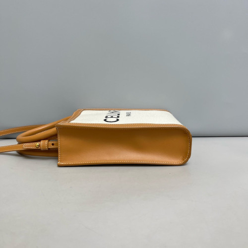Celine Nano Vertical Cabas Canvas White Tan