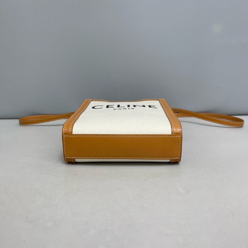 Celine Nano Vertical Cabas Canvas White Tan
