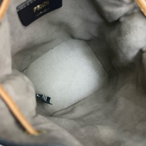 Fendi Mini Mon Tresor Bucket Embossed FF Calfskin Tan