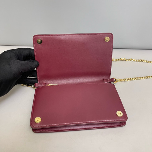 Miu Miu Strass Crossbody Bag Calfskin Burgundy