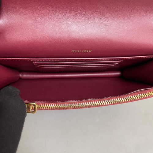 Miu Miu Strass Crossbody Bag Calfskin Burgundy