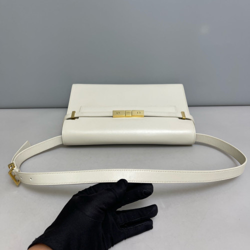 Yves Saint Laurent Medium Manhattan Shoulder Bag Smooth Calfskin Beige