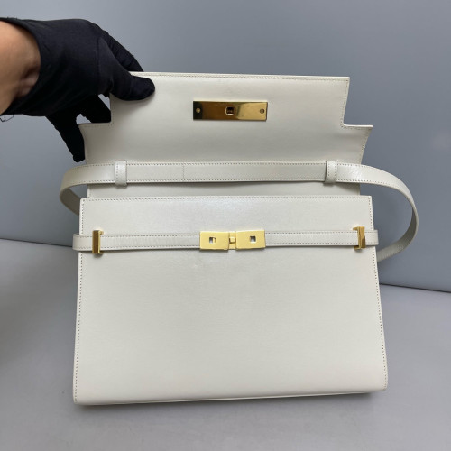 Yves Saint Laurent Medium Manhattan Shoulder Bag Smooth Calfskin Beige
