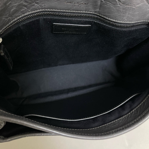 Yves Saint Laurent Medium Niki Messenger Pull Up Leather Grey Yves Saint Laurent Medium Niki Messenger Pull Up Leather Grey