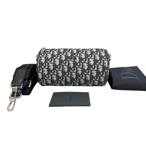 Dior Roller Messenger Bag Oblique Black Beige Navy