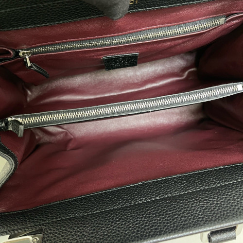 Gucci Small Zumi Top Handle Bag Grained Calfskin Black