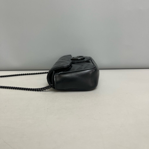 Gucci Matelasse Super Mini GG Marmont Calfskin Black