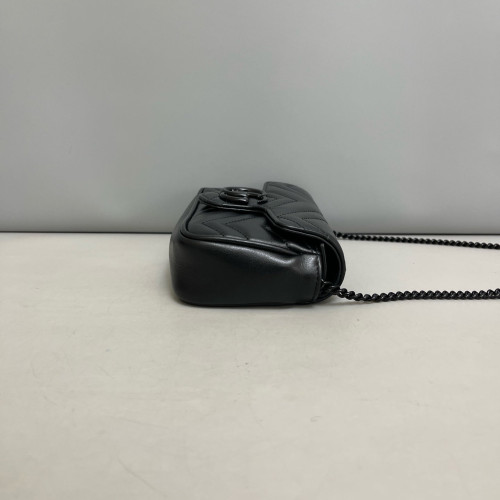 Gucci Matelasse Super Mini GG Marmont Calfskin Black