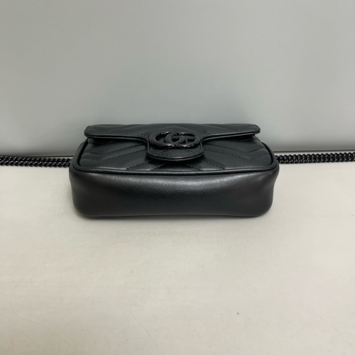 Gucci Matelasse Super Mini GG Marmont Calfskin Black