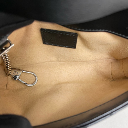 Gucci Matelasse Super Mini GG Marmont Calfskin Black