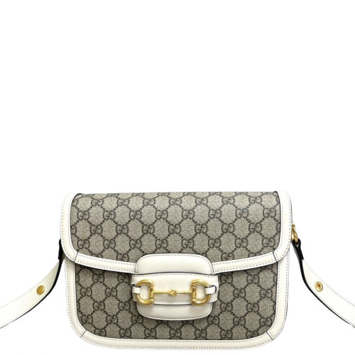 Gucci Medium Horsebit 1955 GG Supreme Monogram White