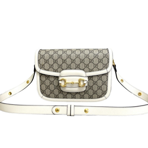 Gucci Medium Horsebit 1955 GG Supreme Monogram White
