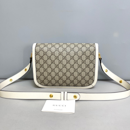 Gucci Medium Horsebit 1955 GG Supreme Monogram White
