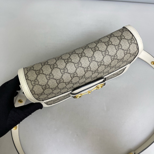 Gucci Medium Horsebit 1955 GG Supreme Monogram White