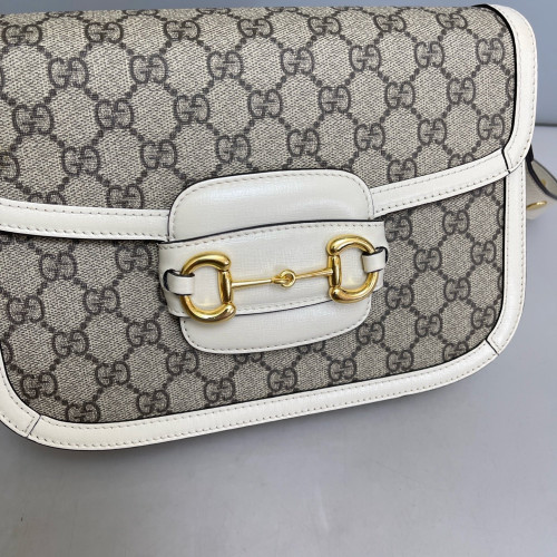 Gucci Medium Horsebit 1955 GG Supreme Monogram White