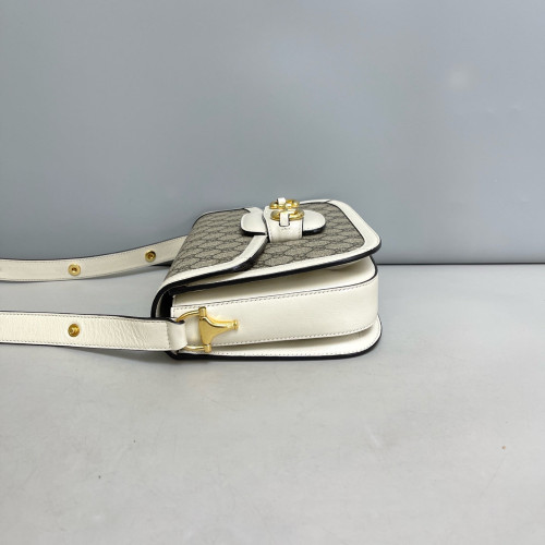 Gucci Medium Horsebit 1955 GG Supreme Monogram White