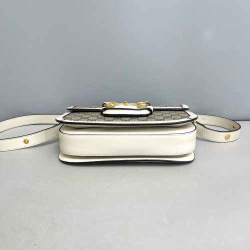 Gucci Medium Horsebit 1955 GG Supreme Monogram White