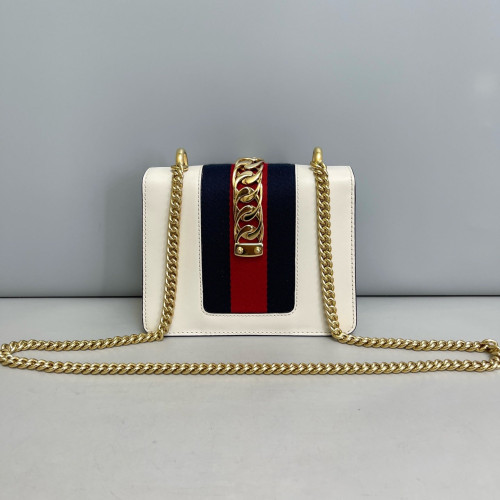 Gucci Mini Sylvie Shoulder Bag Calfskin White
