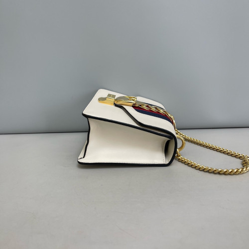 Gucci Mini Sylvie Shoulder Bag Calfskin White