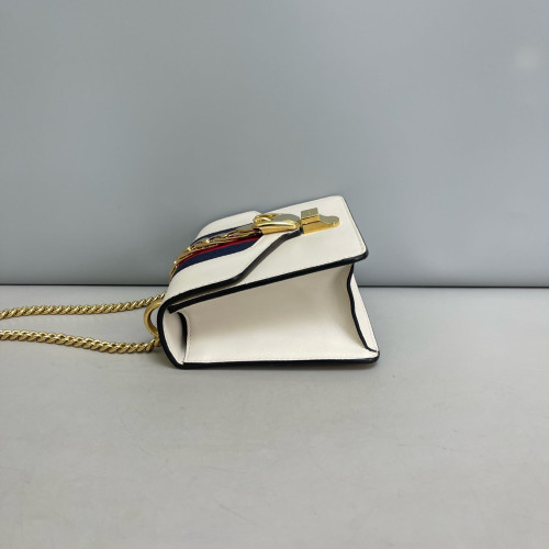 Gucci Mini Sylvie Shoulder Bag Calfskin White