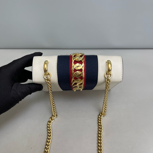 Gucci Mini Sylvie Shoulder Bag Calfskin White