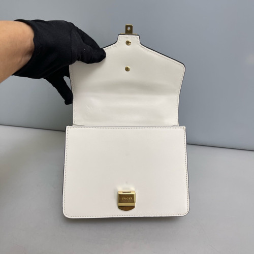 Gucci Mini Sylvie Shoulder Bag Calfskin White