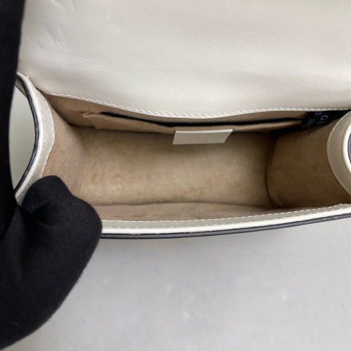 Gucci Mini Sylvie Shoulder Bag Calfskin White