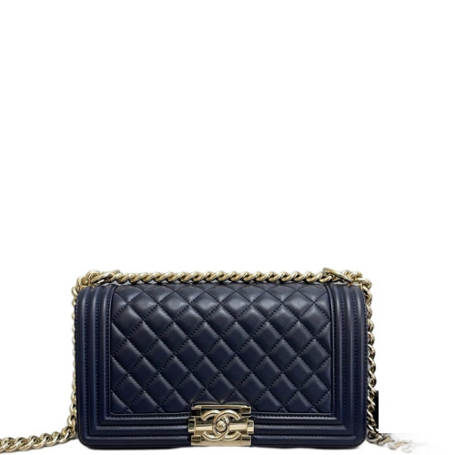 Chanel Quilted Medium Boy Flap Calfskin Blue