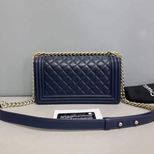 Chanel Quilted Medium Boy Flap Calfskin Blue
