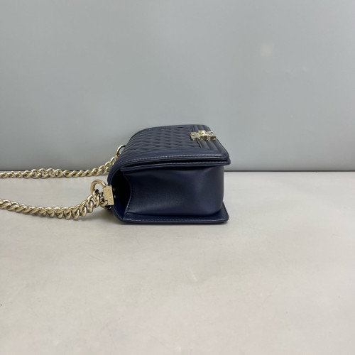 Chanel Quilted Medium Boy Flap Calfskin Blue