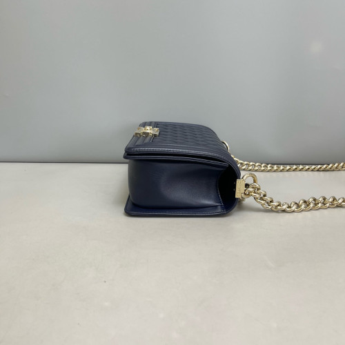 Chanel Quilted Medium Boy Flap Calfskin Blue