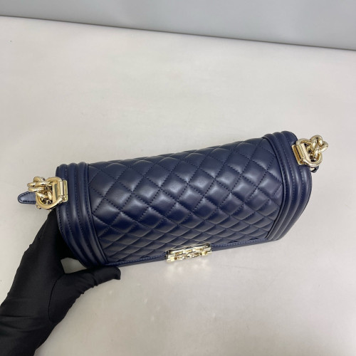 Chanel Quilted Medium Boy Flap Calfskin Blue