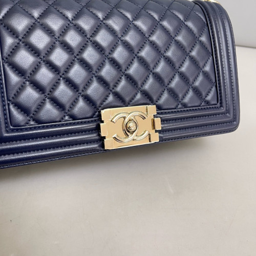 Chanel Quilted Medium Boy Flap Calfskin Blue