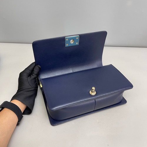 Chanel Quilted Medium Boy Flap Calfskin Blue