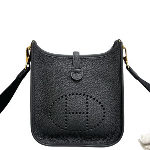 Hermes Mini Evelyne Taurillon Clemence 89 Noir