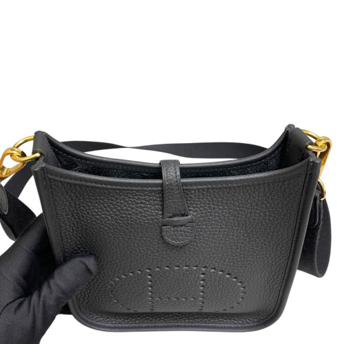 Hermes Mini Evelyne Taurillon Clemence 89 Noir