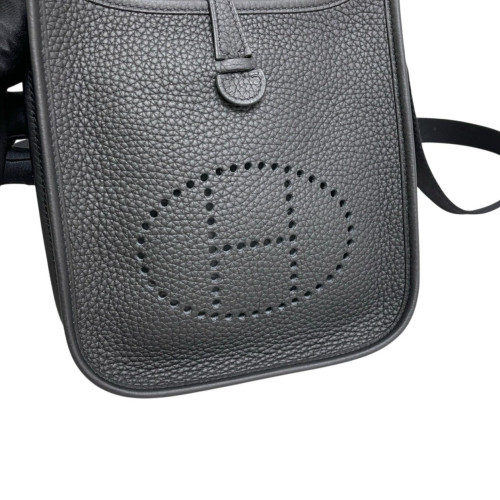 Hermes Mini Evelyne Taurillon Clemence 89 Noir
