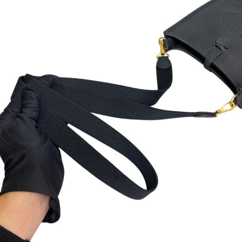 Hermes Mini Evelyne Taurillon Clemence 89 Noir