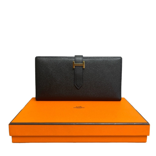 Hermes Bearn Gusset Wallet Epsom 89 Noir
